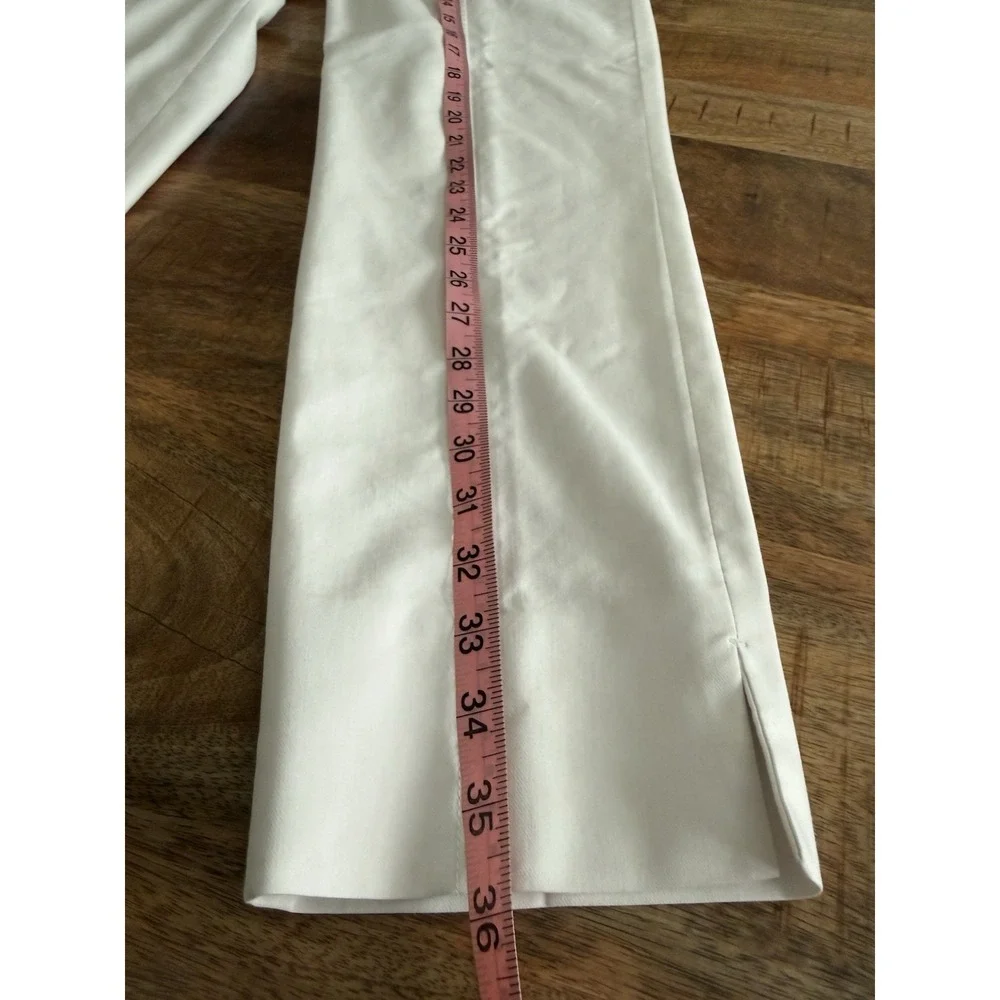 Tory Burch Womens White Ankle Pants Size 10 Stretch Crop Slim Career